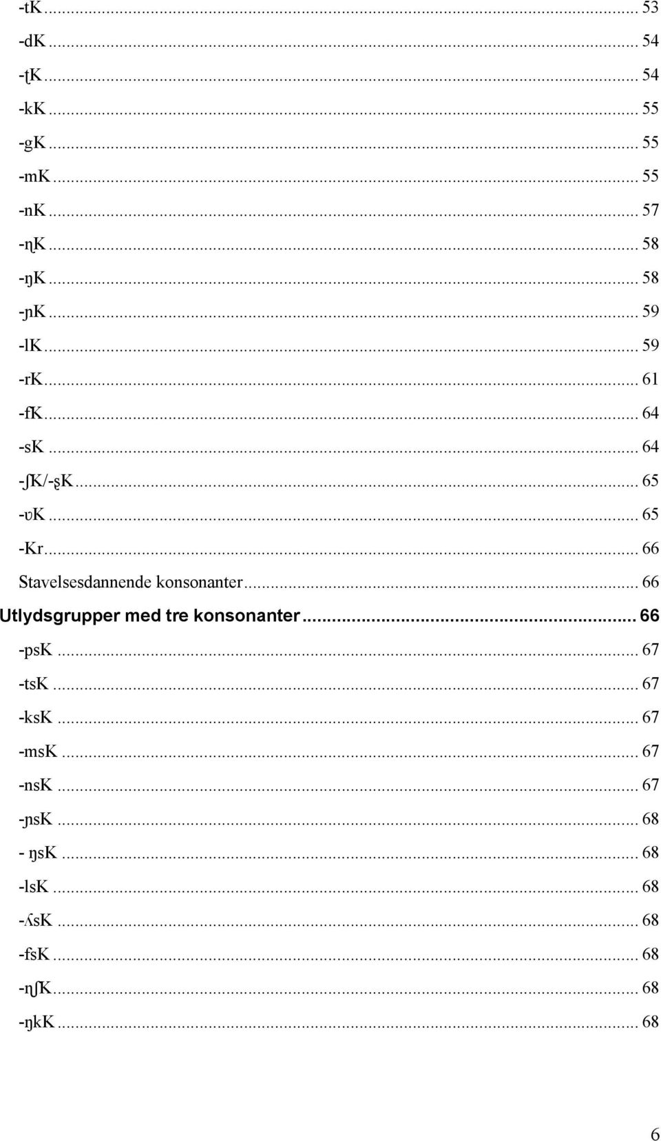 .. 66 Stavelsesdannende konsonanter... 66 Utlydsgrupper med tre konsonanter... 66 -psk... 67 -tsk.