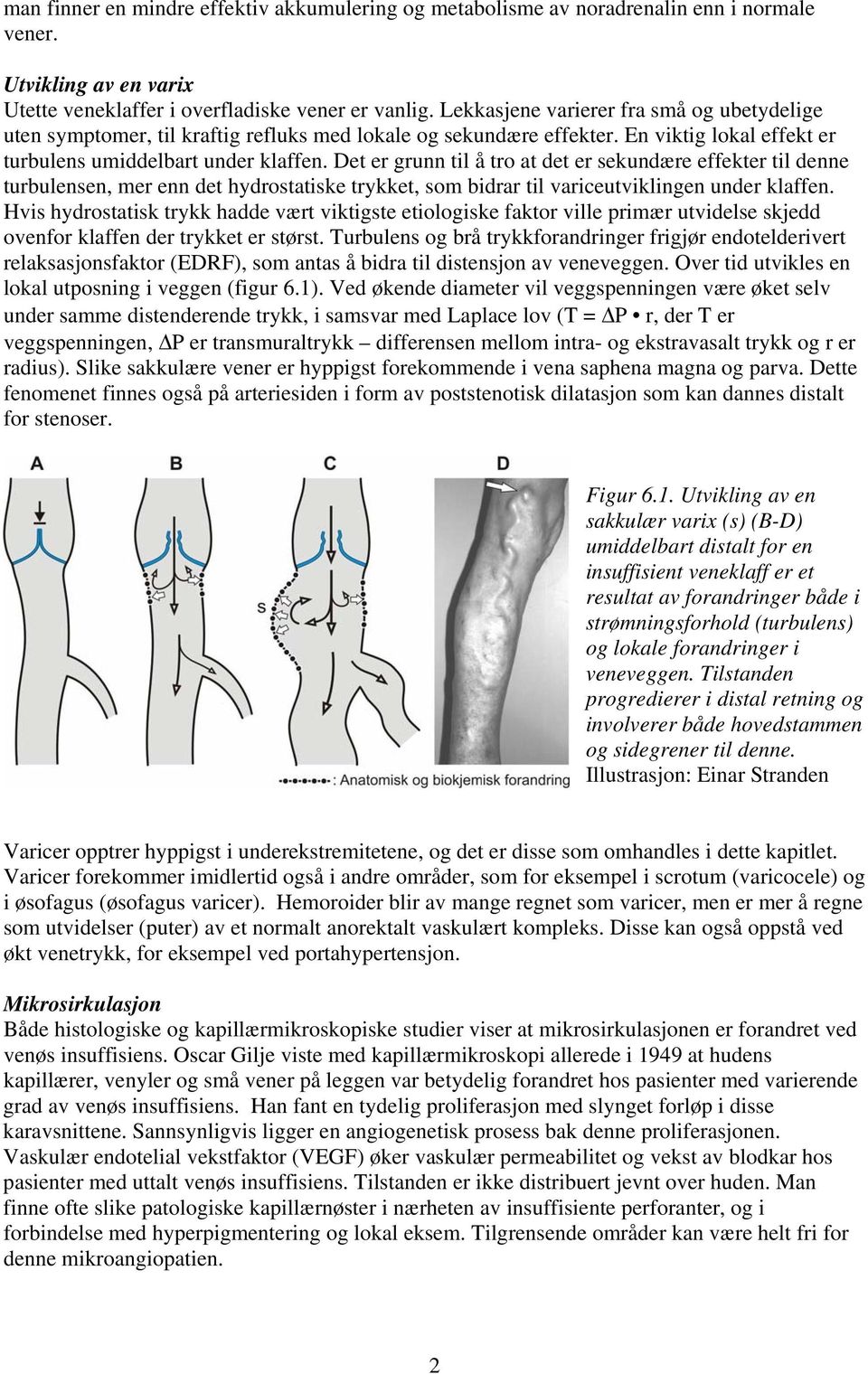 Det er grunn til å tro at det er sekundære effekter til denne turbulensen, mer enn det hydrostatiske trykket, som bidrar til variceutviklingen under klaffen.