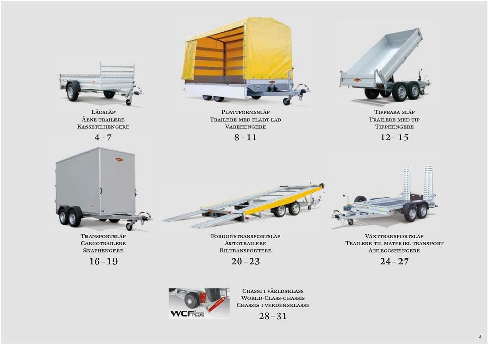 Fordonstransportsläp Autotrailere Biltransportere 20 23 Växttransportsläp Trailere til materiel