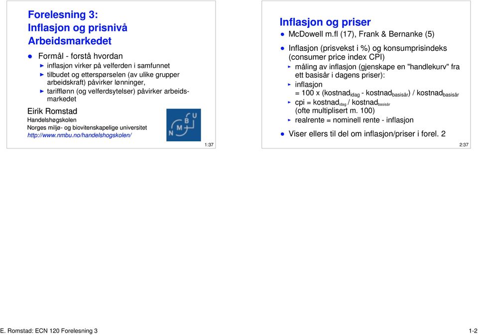 no/handelshogskolen/ 1:37 Inflasjon og priser McDowell m.