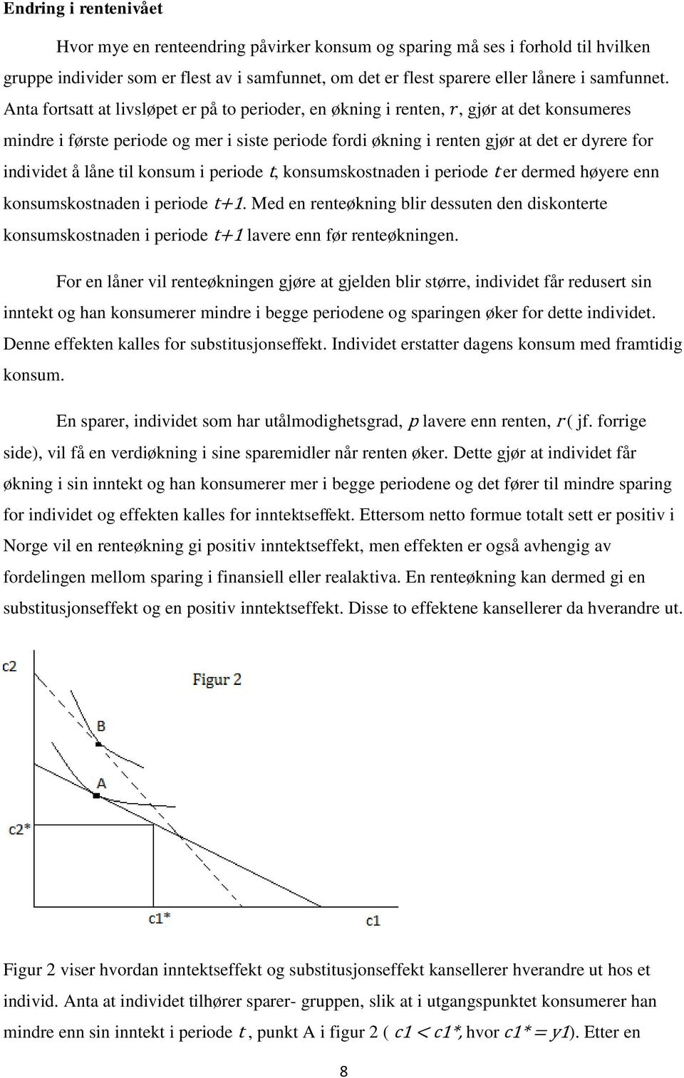 låne til konsum i periode t, konsumskostnaden i periode t er dermed høyere enn konsumskostnaden i periode t+1.