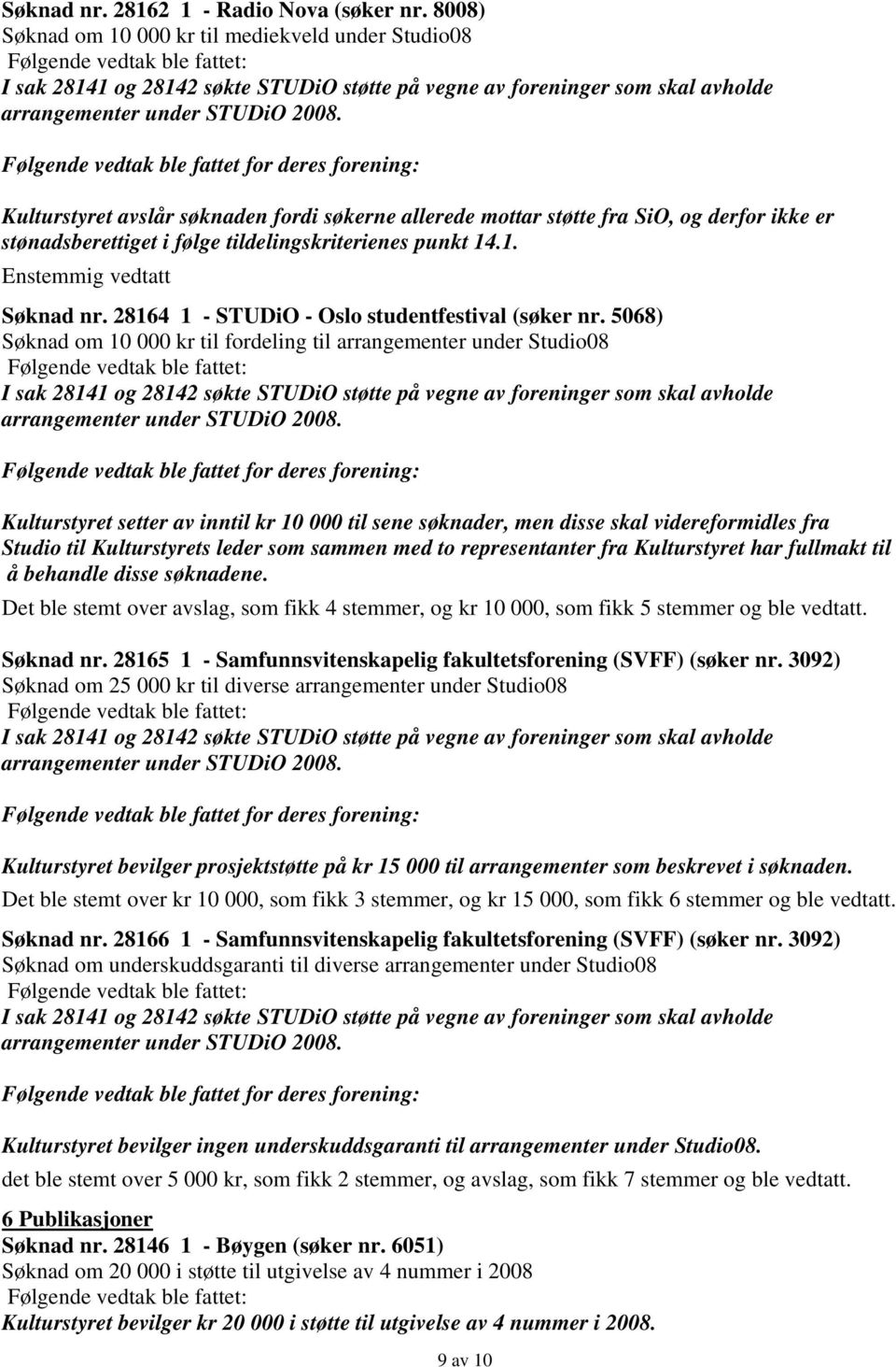 punkt 14.1. Søknad nr. 28164 1 - STUDiO - Oslo studentfestival (søker nr.