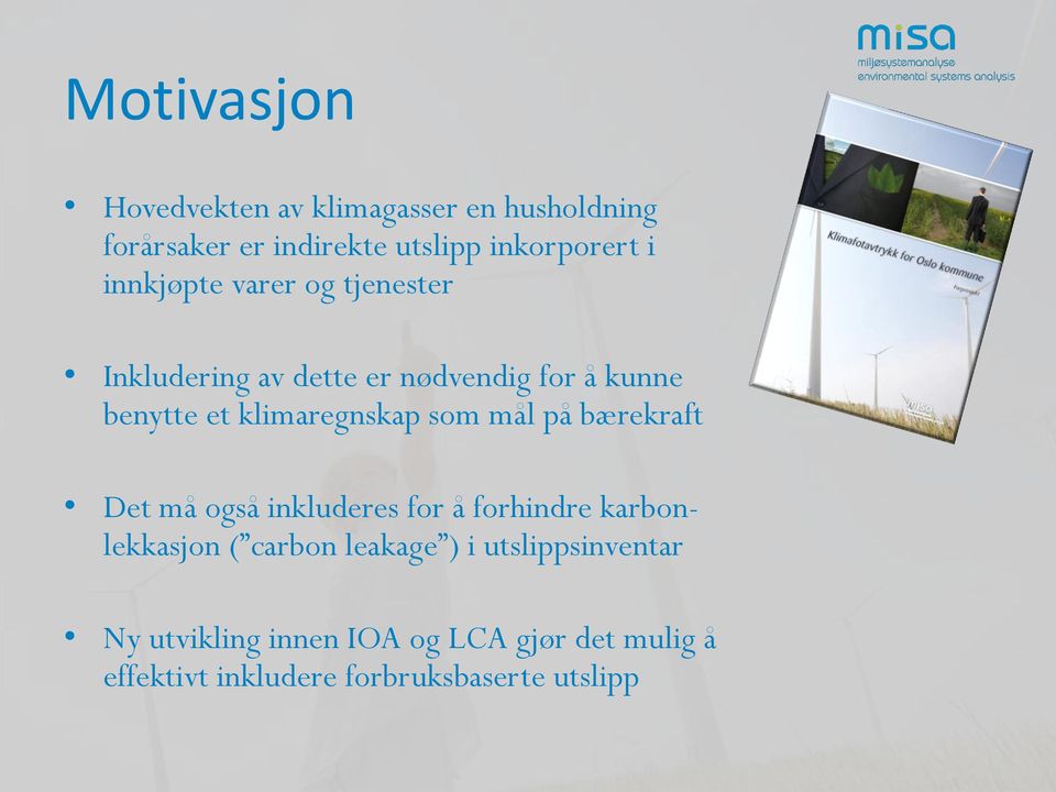 som mål på bærekraft Det må også inkluderes for å forhindre karbonlekkasjon ( carbon leakage ) i