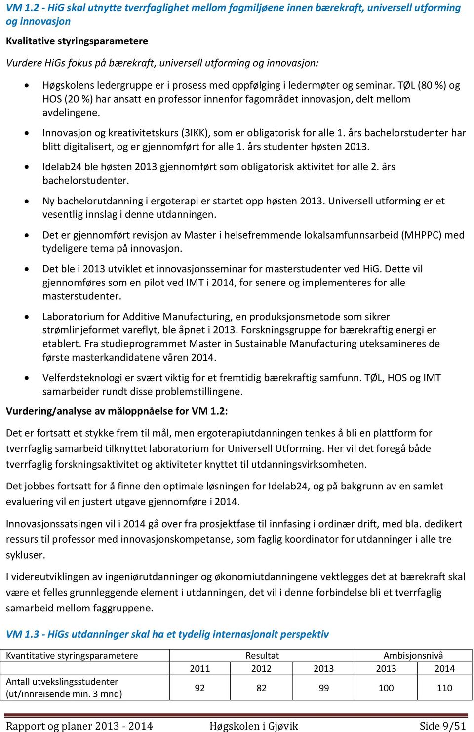 Innovasjon og kreativitetskurs (3IKK), som er obligatorisk for alle 1. års bachelorstudenter har blitt digitalisert, og er gjennomført for alle 1. års studenter høsten 2013.