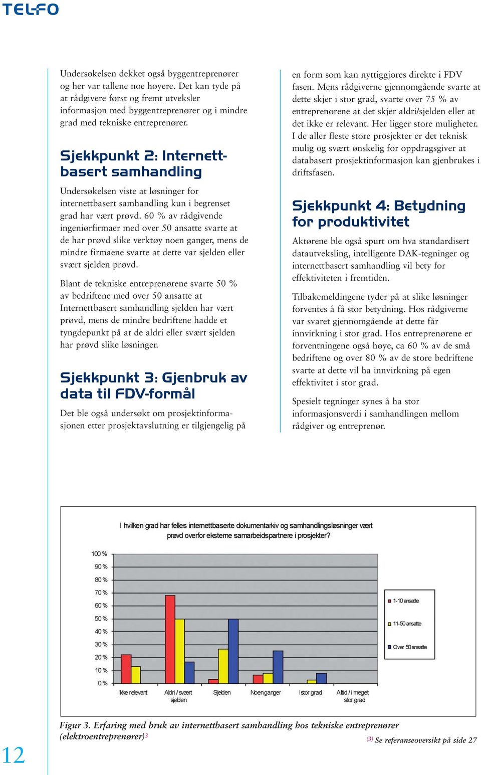 Sjekkpunkt 2: Internettbasert samhandling Undersøkelsen viste at løsninger for internettbasert samhandling kun i begrenset grad har vært prøvd.