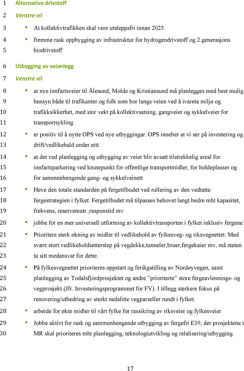 veien ved å ivareta miljø og trafikksikkerhet, med stor vekt på kollektivsatsing, gangveier og sykkelveier for transportsykling er positiv til å nytte OPS ved nye utbyggingar.