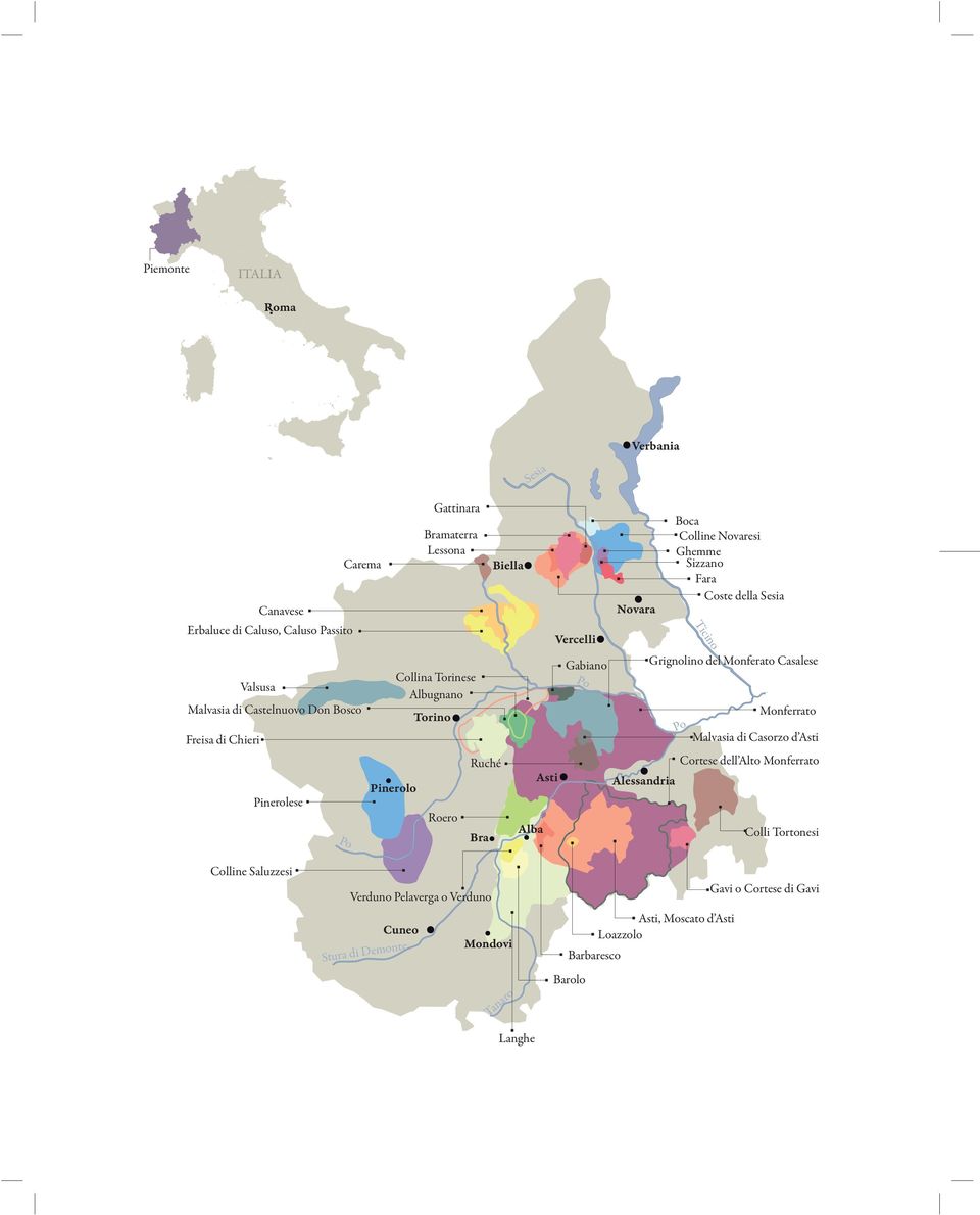 Novaresi Ghemme Sizzano Fara Coste della Sesia Po Ticino Grignolino del Monferato Casalese Monferrato Malvasia di Casorzo d Asti Cortese dell Alto Monferrato