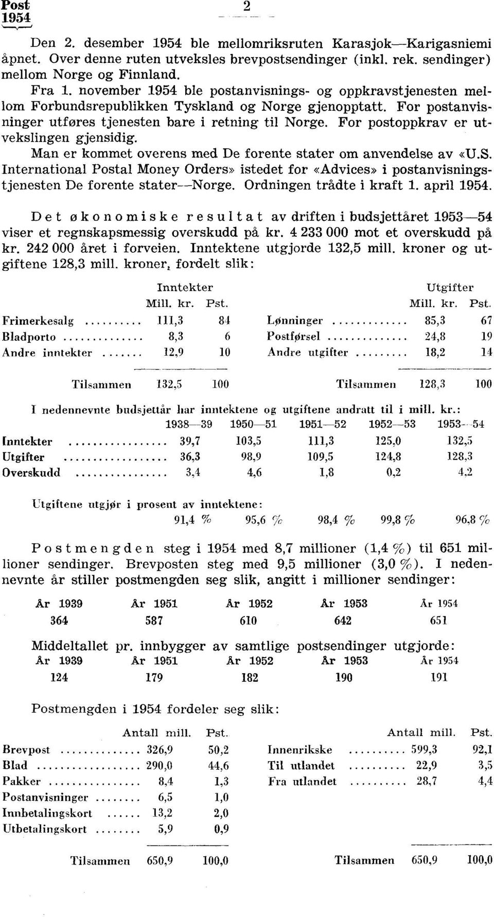 For postoppkrav er utvekslingen gjensidig. Man er kommet overens med De forente stater om anvendelse av «U.S.