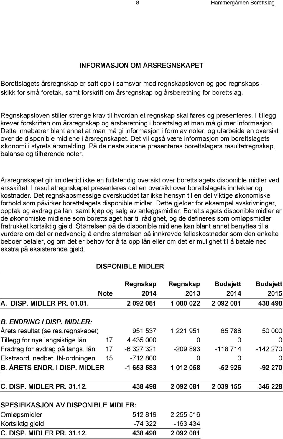 I tillegg krever forskriften om årsregnskap og årsberetning i borettslag at man må gi mer informasjon.