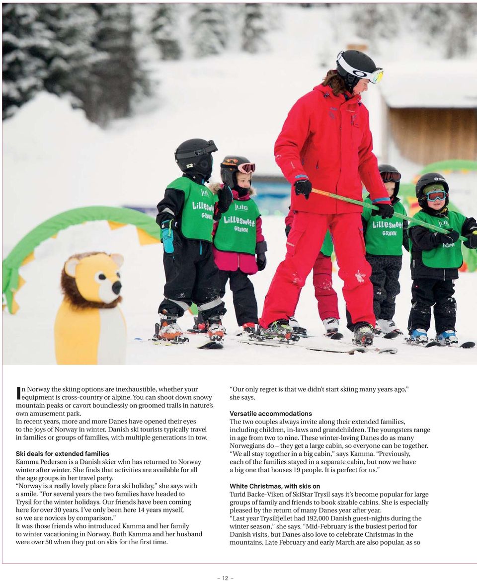 In recent years, more and more Danes have opened their eyes to the joys of Norway in winter. Danish ski tourists typically travel in families or groups of families, with multiple generations in tow.