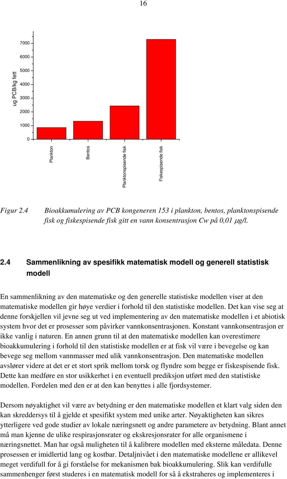 4 Sammenlikning av spesifikk matematisk modell og generell statistisk modell En sammenlikning av den matematiske og den generelle statistiske modellen viser at den matematiske modellen gir høye