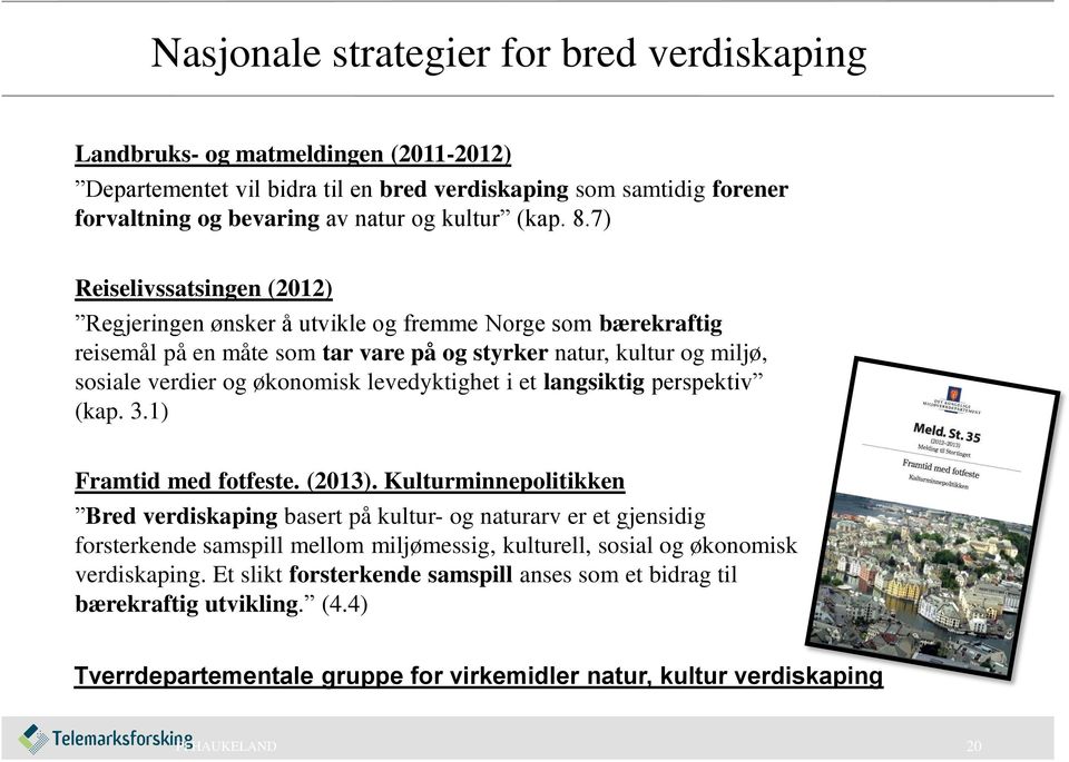 levedyktighet i et langsiktig perspektiv (kap. 3.1) Framtid med fotfeste. (2013).