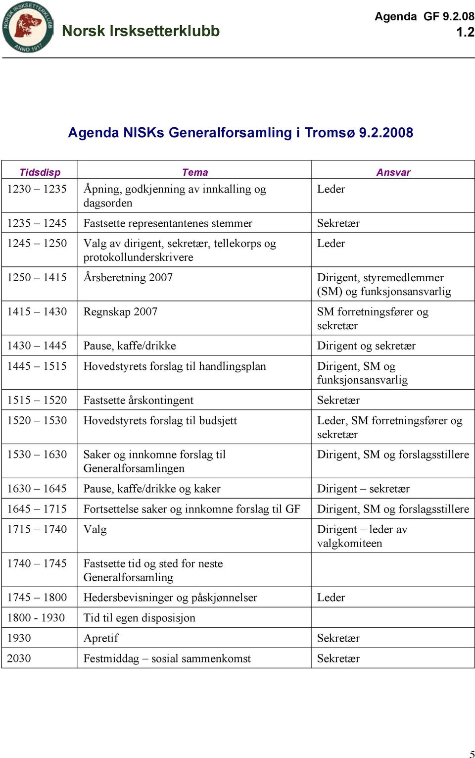 1 Agenda NISKs Generalforsamling i Tromsø 9.2.