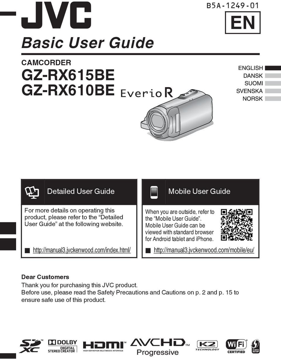 User Guide Mobile User Guide can be viewed with standard browser for Android tablet and iphone o http://manual3jvckenwoodcom/mobile/eu/ Dear