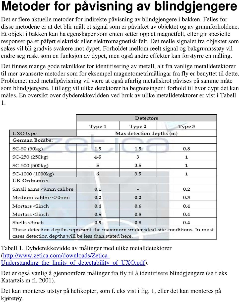 Et objekt i bakken kan ha egenskaper som enten setter opp et magnetfelt, eller gir spesielle responser på et påført elektrisk eller elektromagnetisk felt.