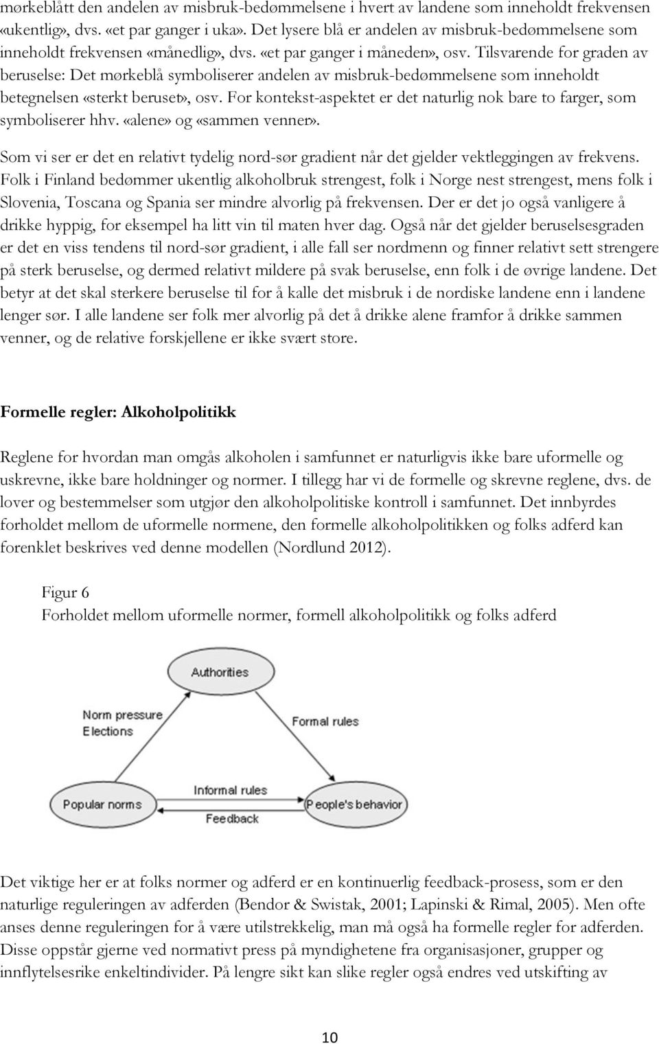 Tilsvarende for graden av beruselse: Det mørkeblå symboliserer andelen av misbruk-bedømmelsene som inneholdt betegnelsen «sterkt beruset», osv.