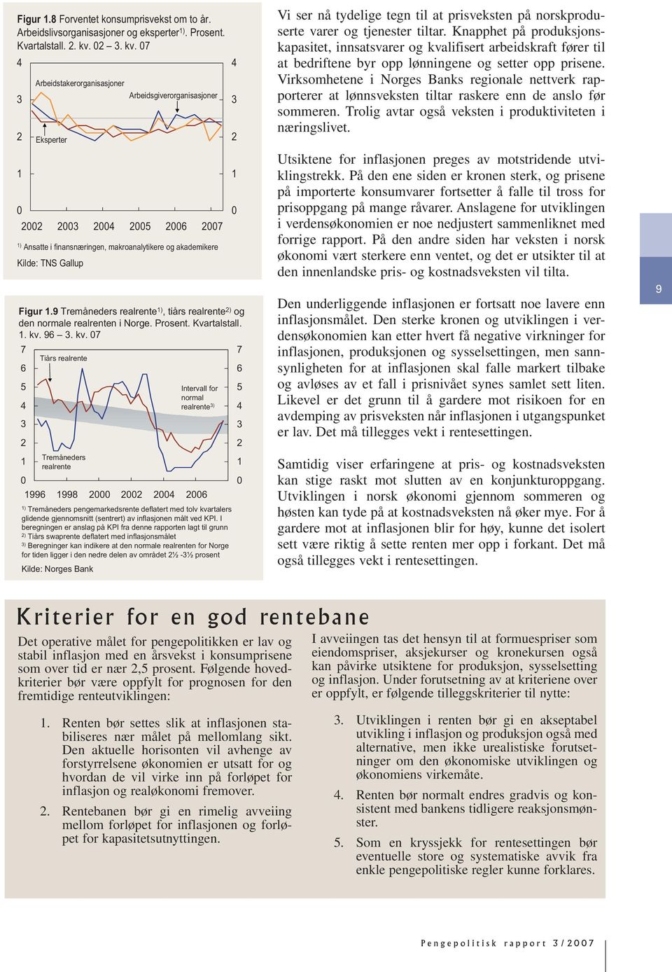 9 Tremåneders realrente ), tiårs realrente ) og den normale realrenten i Norge. Prosent. Kvartalstall.. kv.