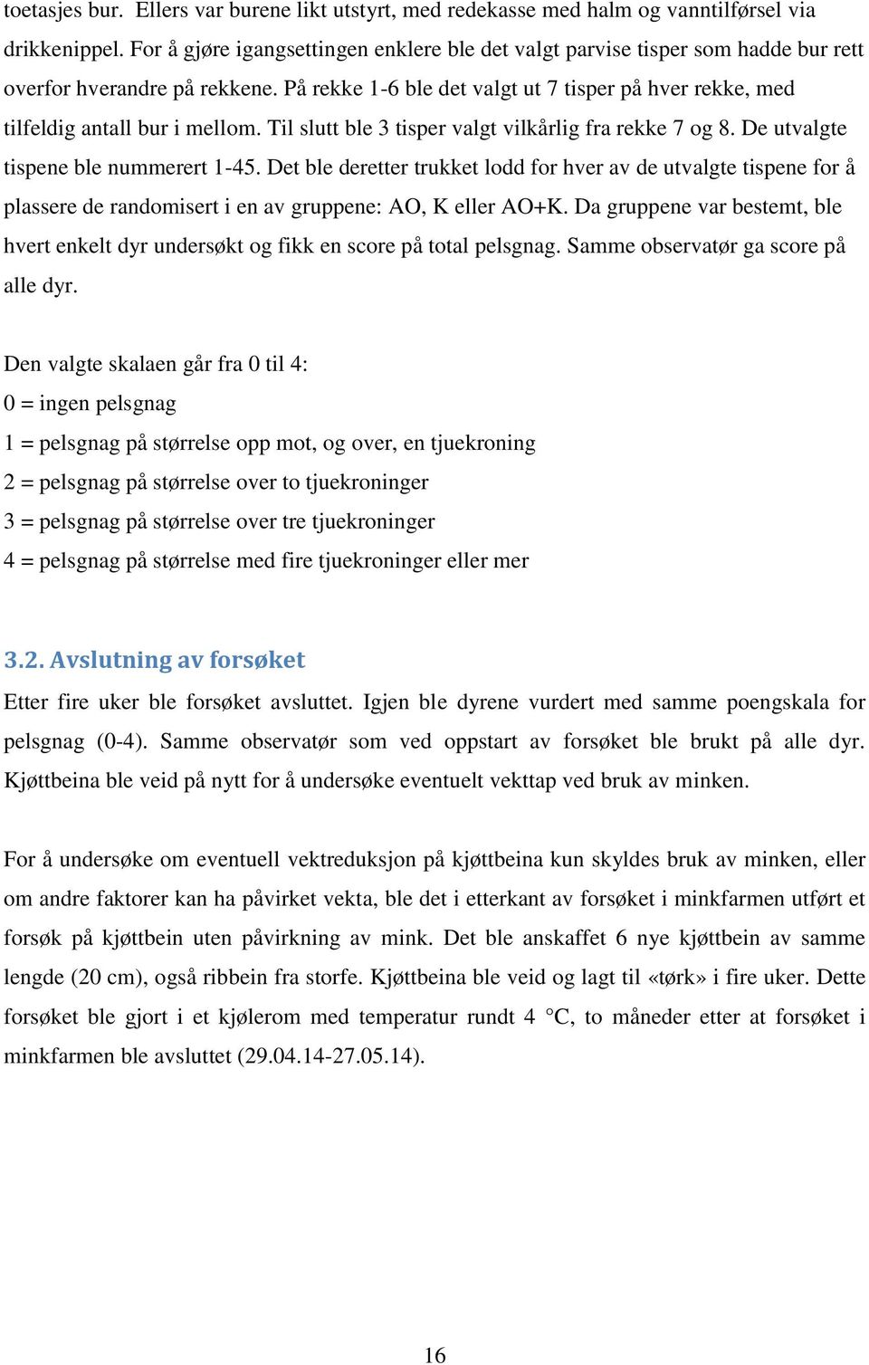 På rekke 1-6 ble det valgt ut 7 tisper på hver rekke, med tilfeldig antall bur i mellom. Til slutt ble 3 tisper valgt vilkårlig fra rekke 7 og 8. De utvalgte tispene ble nummerert 1-45.