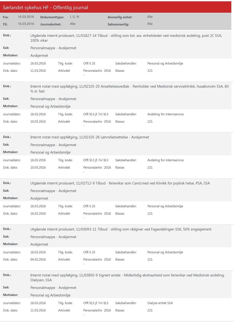 fast Personalmappe Avdeling for internservice Dok. dato: 10.03.