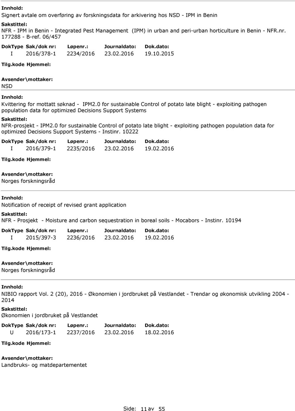 0 for sustainable Control of potato late blight - exploiting pathogen population data for optimized Decisions Support Systems NFR-prosjekt - PM2.