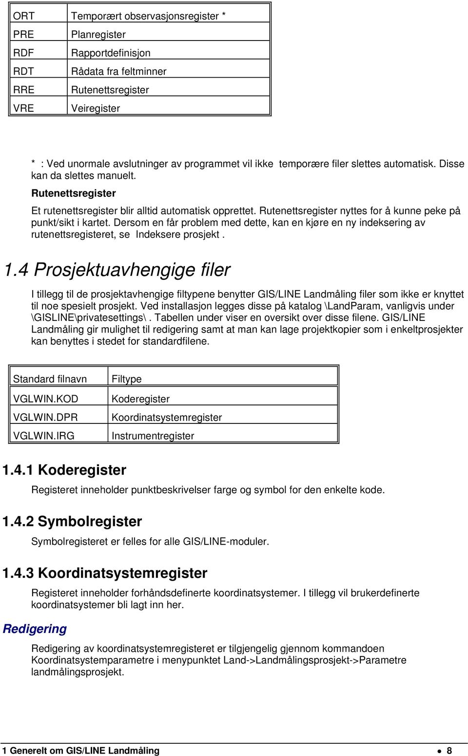 Rutenettsregister nyttes for å kunne peke på punkt/sikt i kartet. Dersom en får problem med dette, kan en kjøre en ny indeksering av rutenettsregisteret, se Indeksere prosjekt. 1.