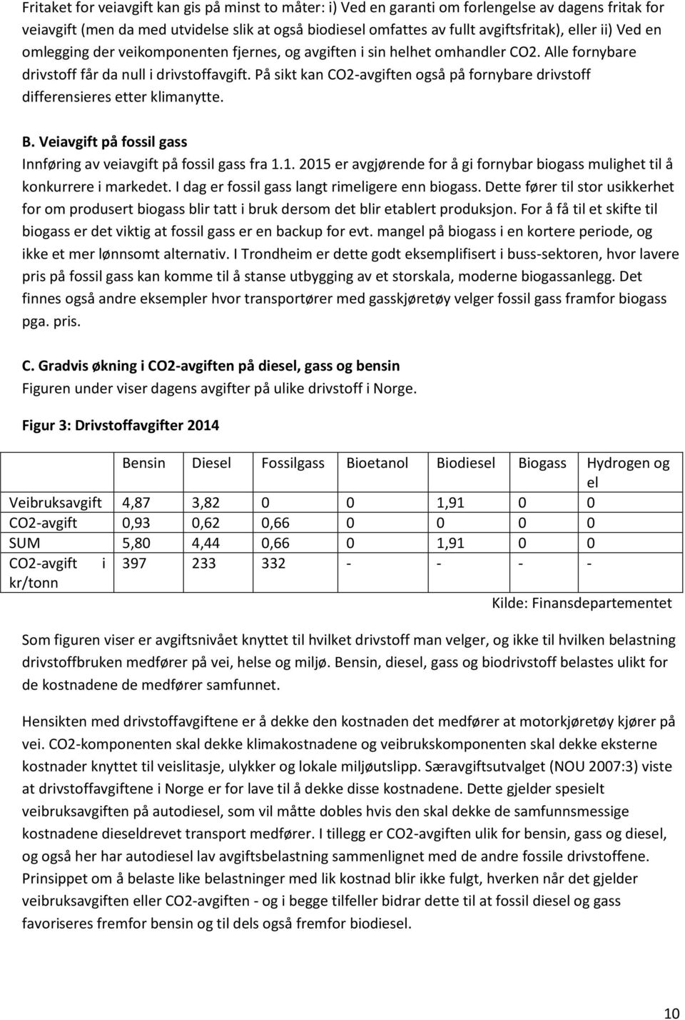 På sikt kan CO2-avgiften også på fornybare drivstoff differensieres etter klimanytte. B. Veiavgift på fossil gass Innføring av veiavgift på fossil gass fra 1.