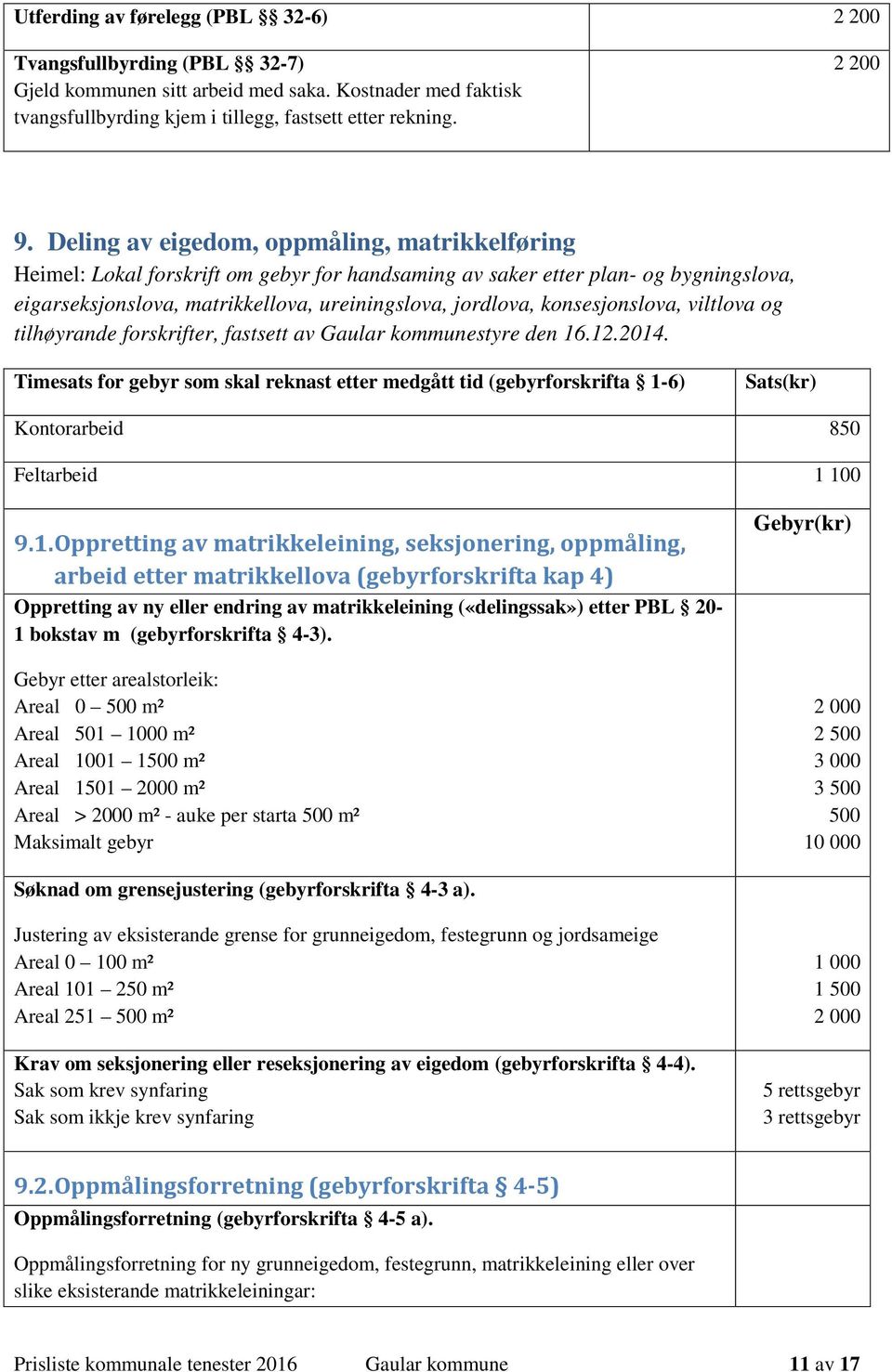 konsesjonslova, viltlova og tilhøyrande forskrifter, fastsett av Gaular kommunestyre den 16.12.2014.