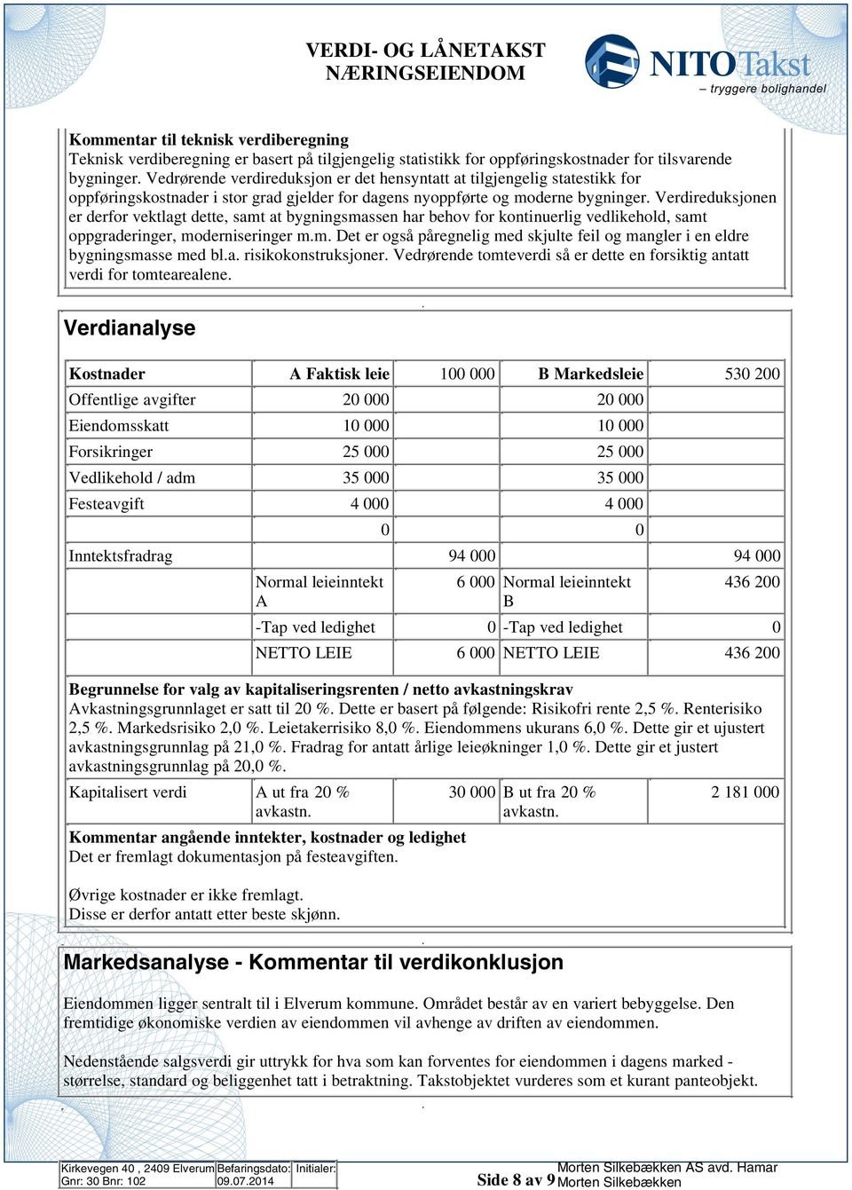 kontinuerlig vedlikehold, samt oppgraderinger, moderniseringer mm Det er også påregnelig med skjulte feil og mangler i en eldre bygningsmasse med bla risikokonstruksjoner Vedrørende tomteverdi så er