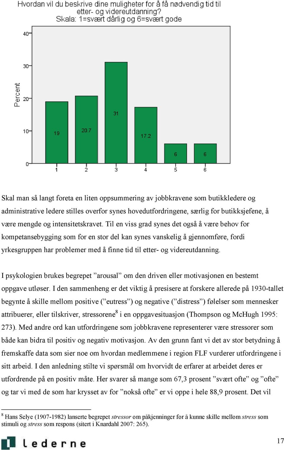 Til en viss grad synes det også å være behov for kompetansebygging som for en stor del kan synes vanskelig å gjennomføre, fordi yrkesgruppen har problemer med å finne tid til etter- og