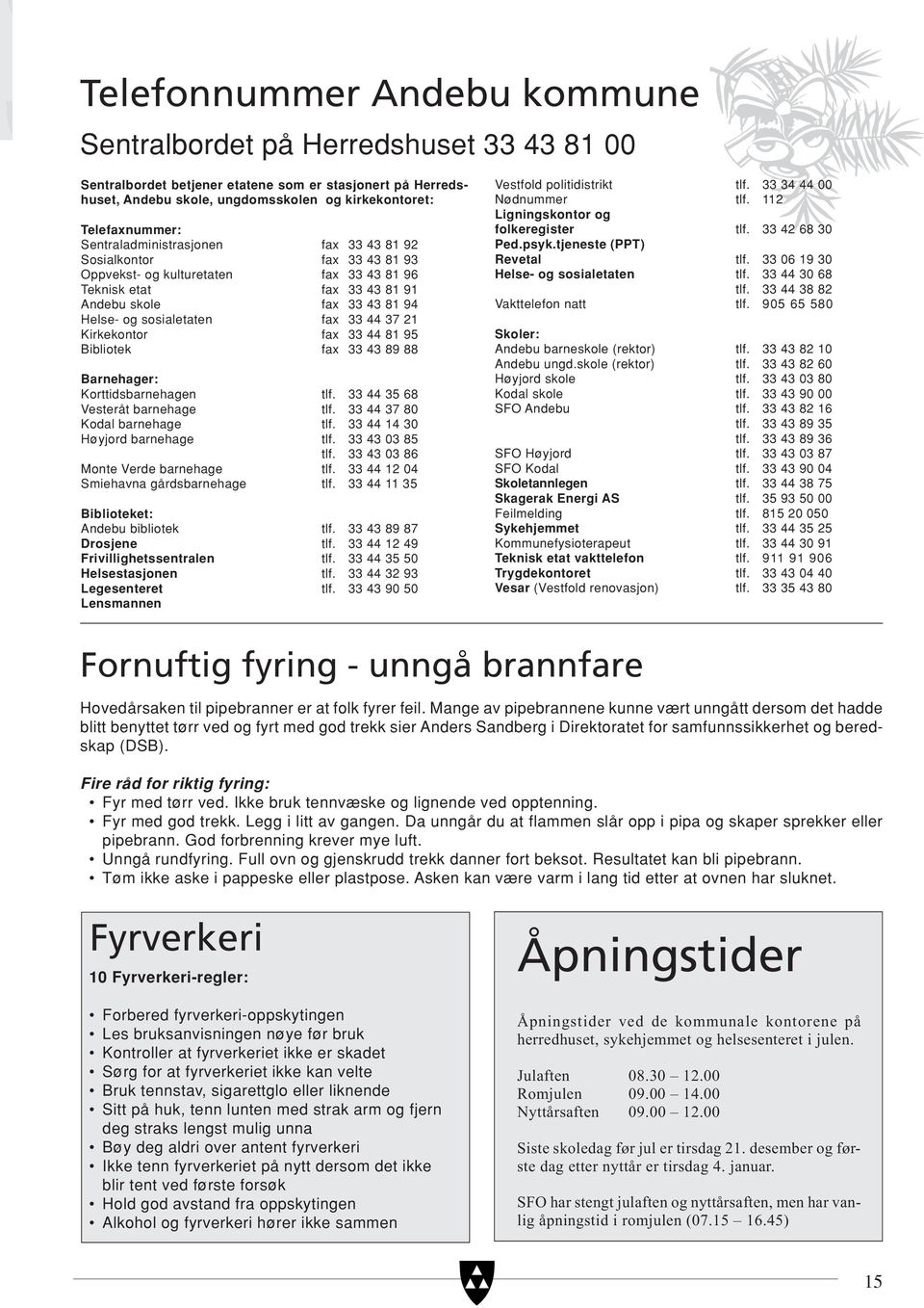 44 37 21 Kirkekontor fax 33 44 81 95 Bibliotek fax 33 43 89 88 Barnehager: Korttidsbarnehagen tlf. 33 44 35 68 Vesteråt barnehage tlf. 33 44 37 80 Kodal barnehage tlf.