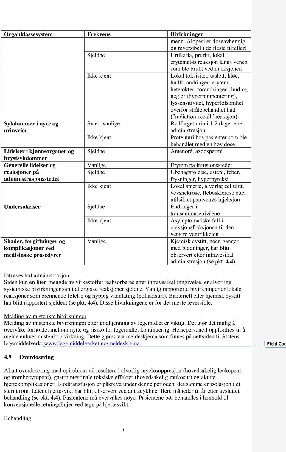 hudforandringer, erytem, hetetokter, forandringer i hud og negler (hyperpigmentering), lyssensitivitet, hyperfølsomhet overfor strålebehandlet hud ( radiation-recall reaksjon) Sykdommer i nyre og