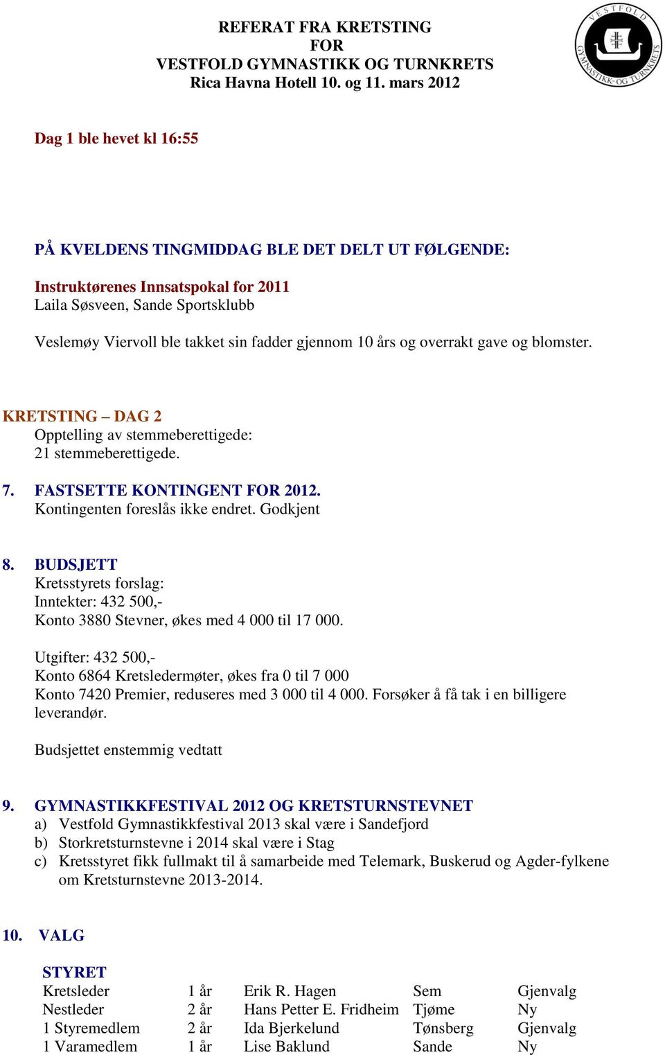 BUDSJETT Kretsstyrets forslag: Inntekter: 432 500,- Konto 3880 Stevner, økes med 4 000 til 17 000.