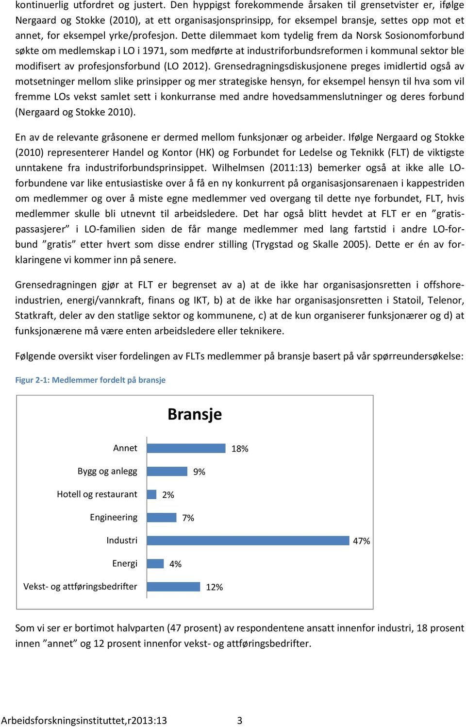 Dette dilemmaet kom tydelig frem da Norsk Sosionomforbund søkte om medlemskap i LO i 1971, som medførte at industriforbundsreformen i kommunal sektor ble modifisert av profesjonsforbund (LO 2012).