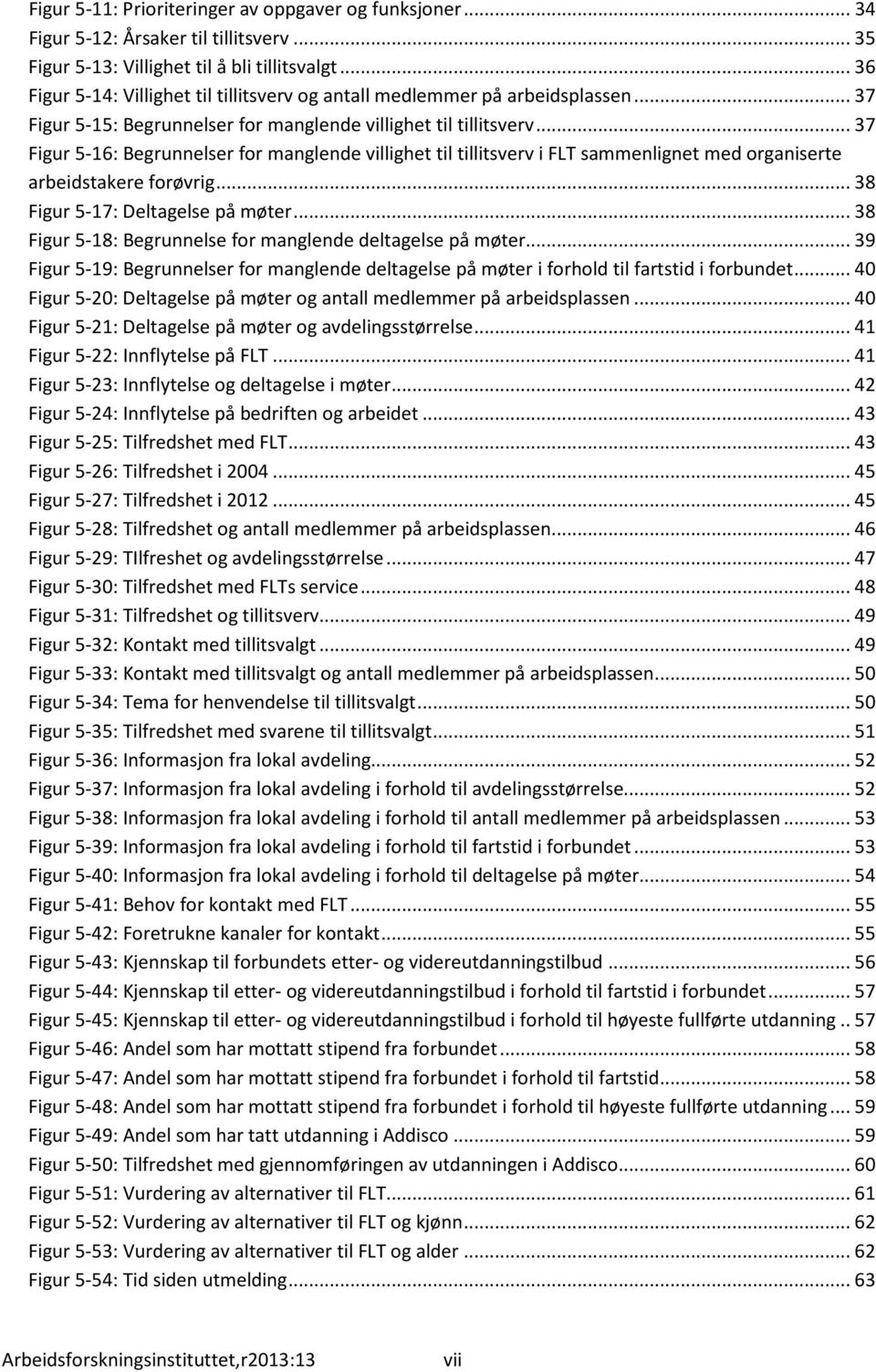 .. 37 Figur 5-16: Begrunnelser for manglende villighet til tillitsverv i FLT sammenlignet med organiserte arbeidstakere forøvrig... 38 Figur 5-17: Deltagelse på møter.