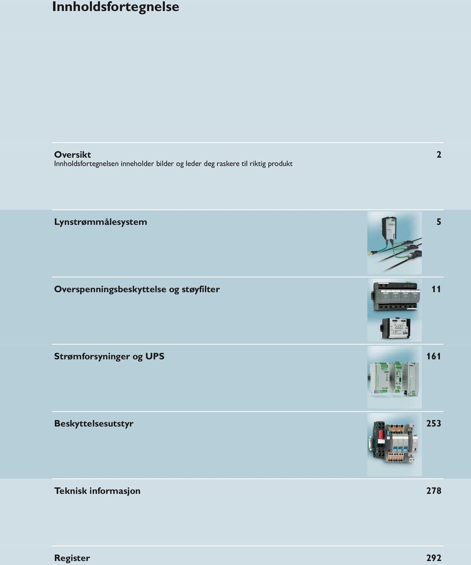 Lynstrømmålesystem 5 Overspenningsbeskyttelse og støyfilter 11