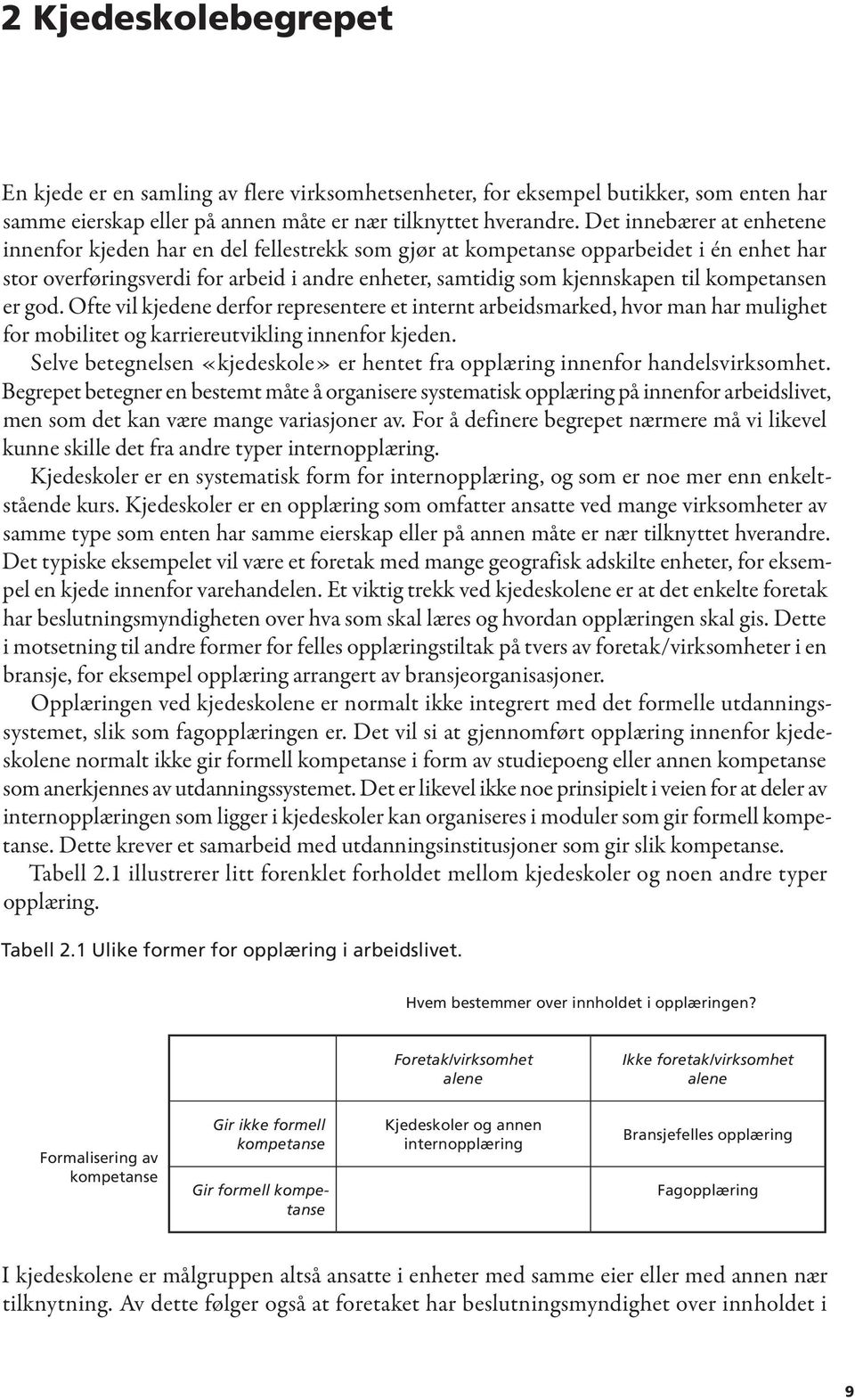 kompetansen er god. Ofte vil kjedene derfor representere et internt arbeidsmarked, hvor man har mulighet for mobilitet og karriereutvikling innenfor kjeden.