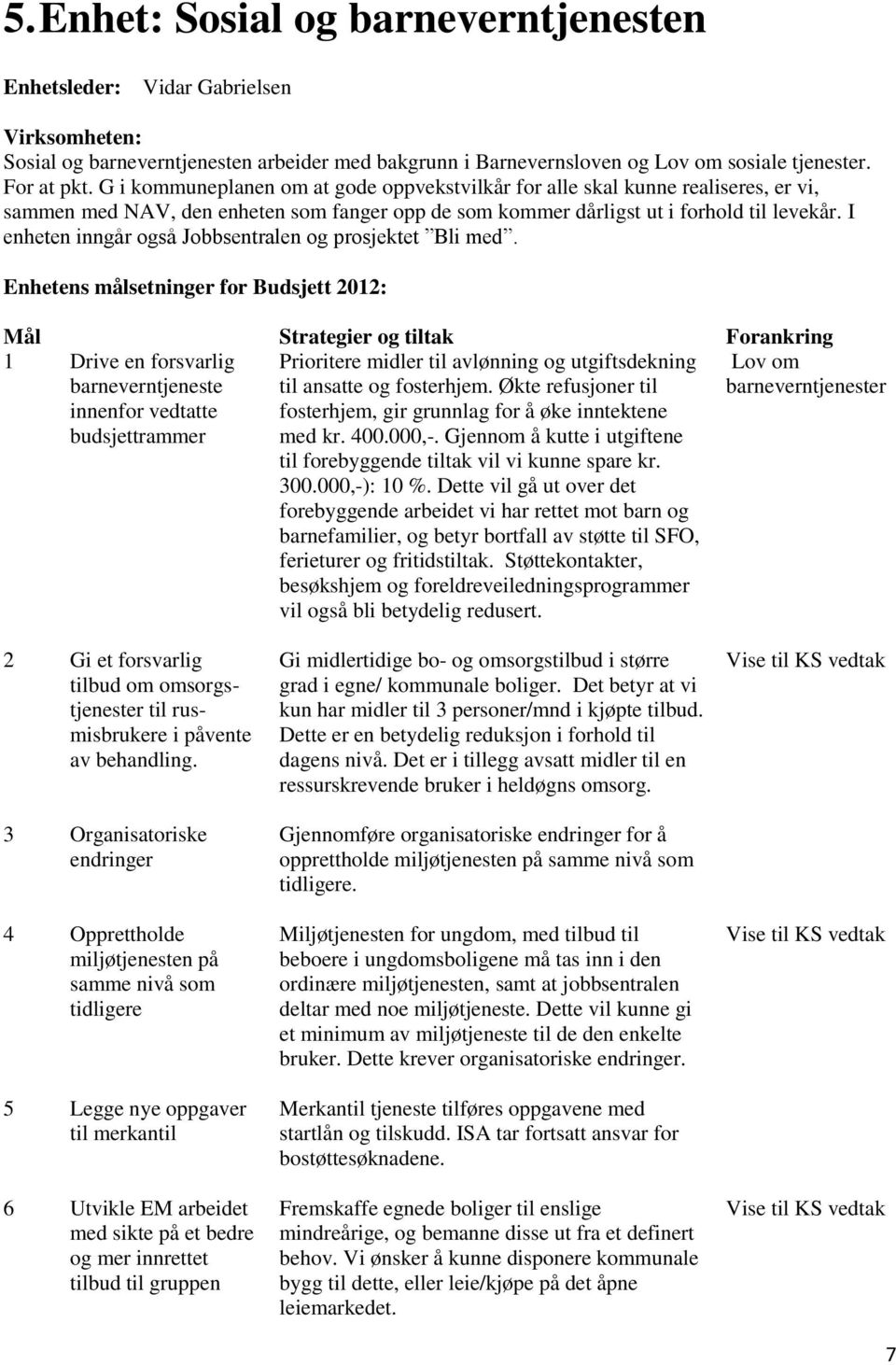 I enheten inngår også Jobbsentralen og prosjektet Bli med.