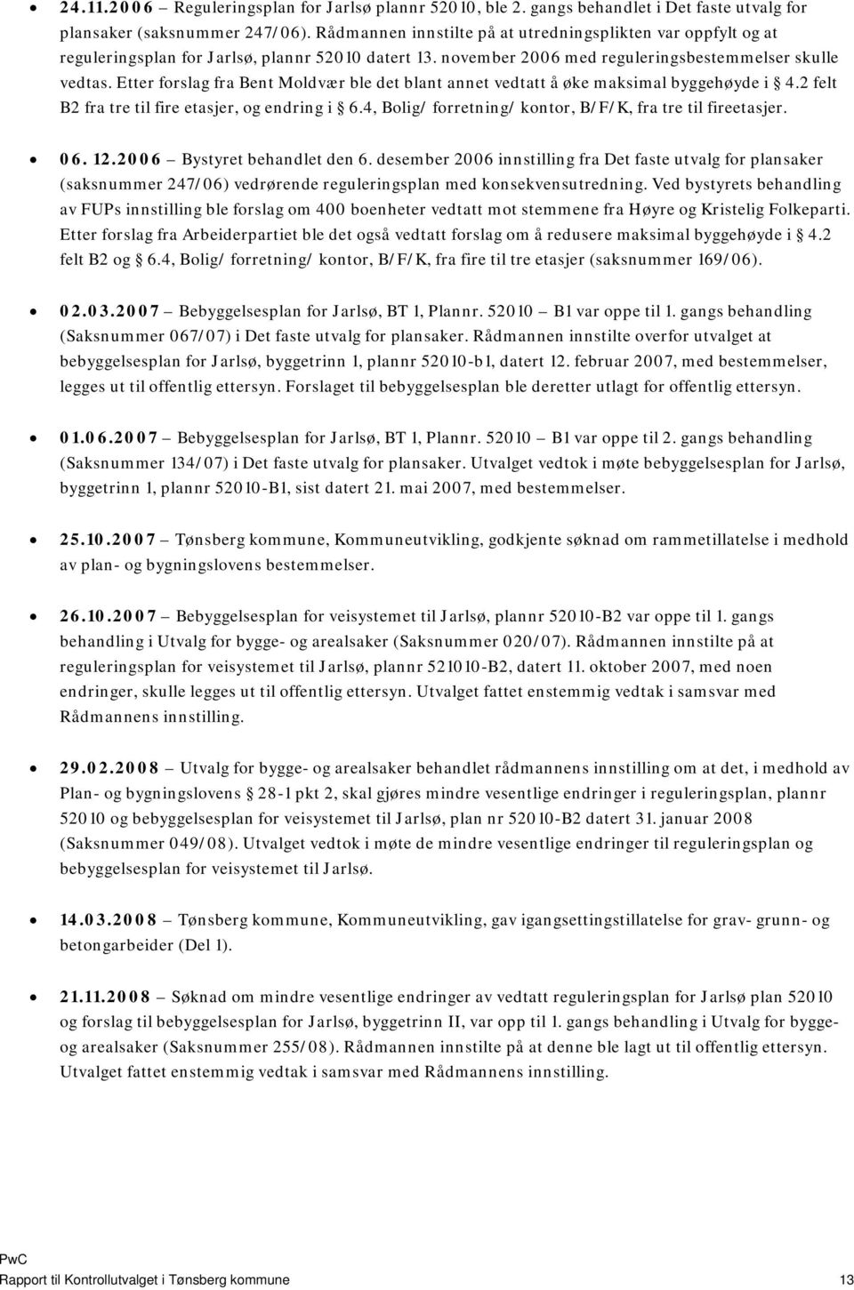 Etter forslag fra Bent Moldvær ble det blant annet vedtatt å øke maksimal byggehøyde i 4.2 felt B2 fra tre til fire etasjer, og endring i 6.