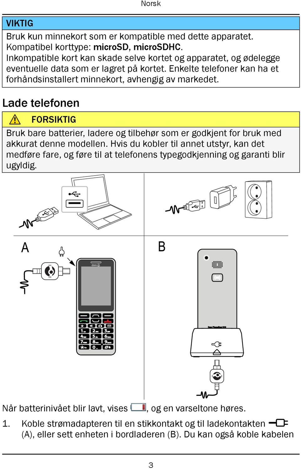 Enkelte telefoner kan ha et forhåndsinstallert minnekort, avhengig av markedet.