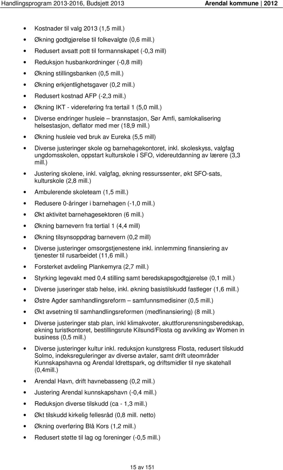 ) Økning IKT - videreføring fra tertail 1 (5,0 mill.) Diverse endringer husleie brannstasjon, Sør Amfi, samlokalisering helsestasjon, deflator med mer (18,9 mill.