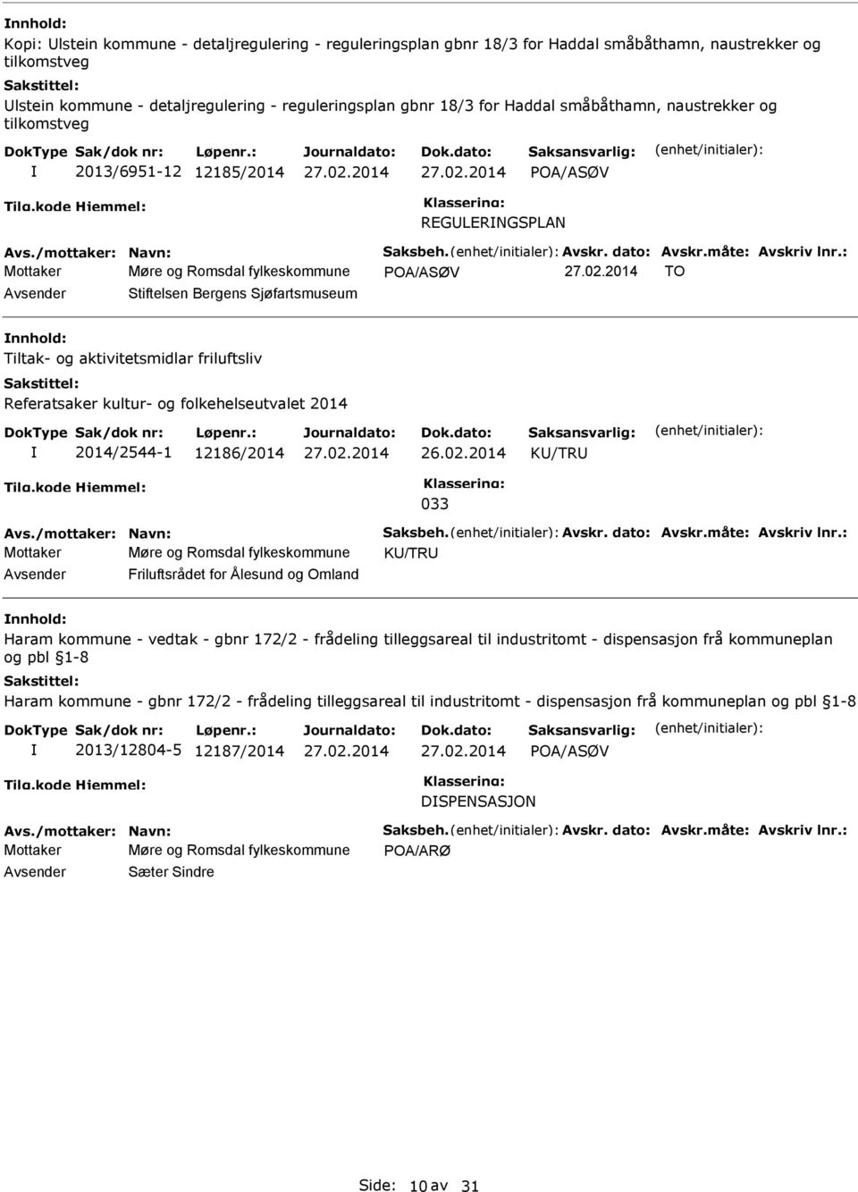 aktivitetsmidlar friluftsliv Referatsaker kultur- og folkehelseutvalet 2014 2014/2544-1 12186/2014 K/TR 033 Mottaker Møre og Romsdal fylkeskommune K/TR Friluftsrådet for Ålesund og Omland nnhold: