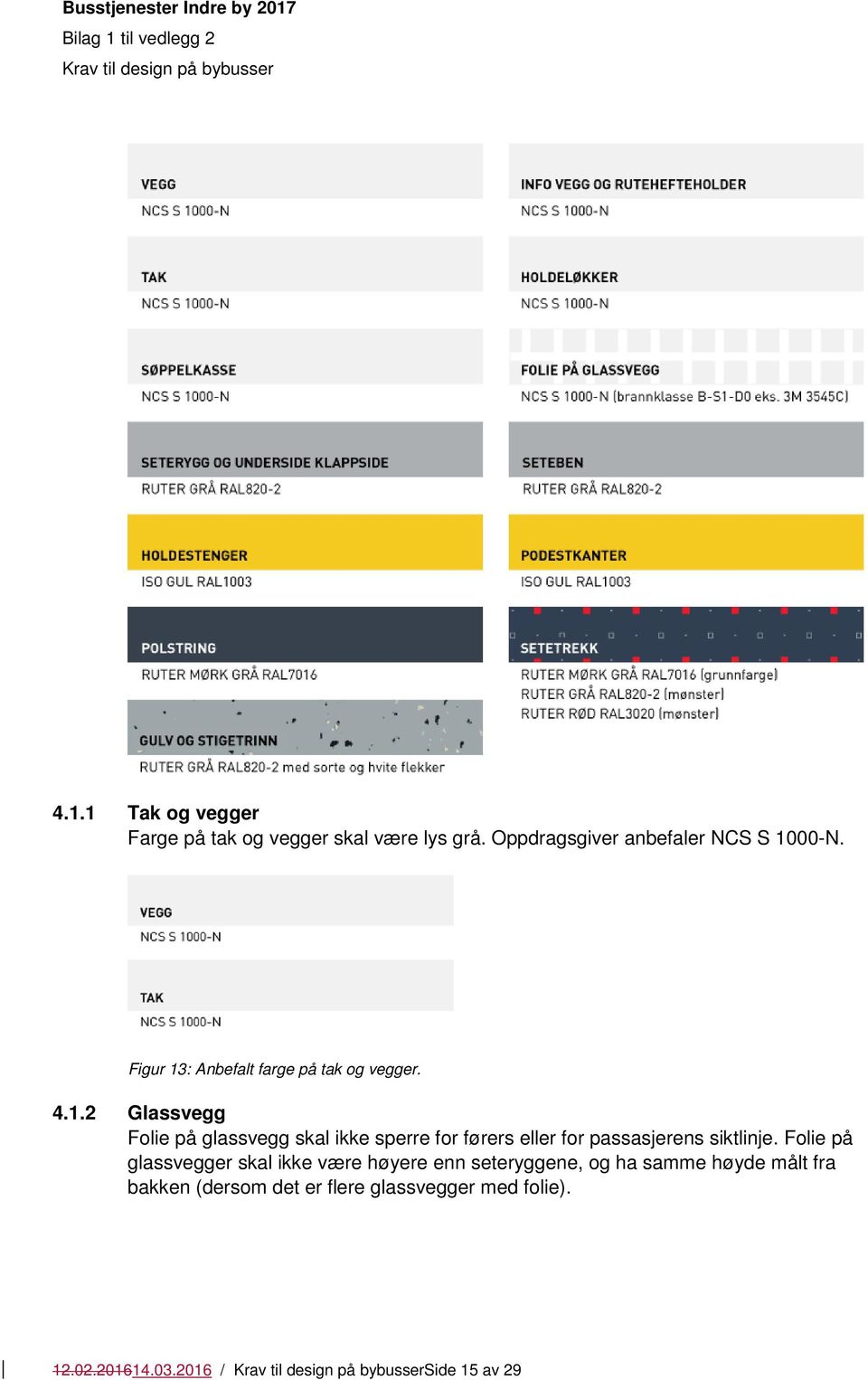 Folie på glassvegger skal ikke være høyere enn seteryggene, og ha samme høyde målt fra bakken (dersom