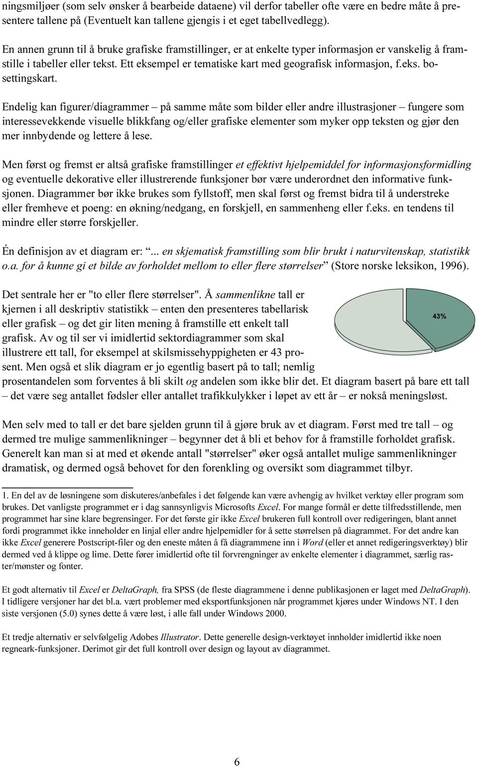 Endelig kan figurer/diagrammer på samme måte som bilder eller andre illustrasjoner fungere som interessevekkende visuelle blikkfang og/eller grafiske elementer som myker opp teksten og gjør den mer