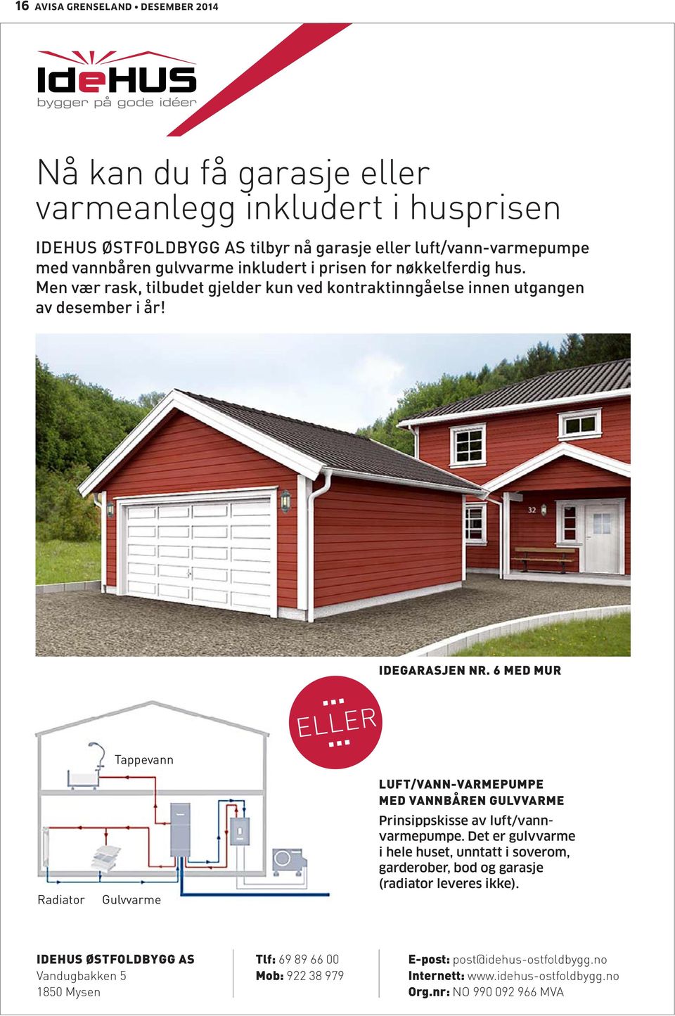 6 MED MUR Radiator Gulvvarme LUFT/VANN-VARMEPUMPE MED VANNBÅREN GULVVARME Prinsippskisse av luft/vannvarme pumpe.