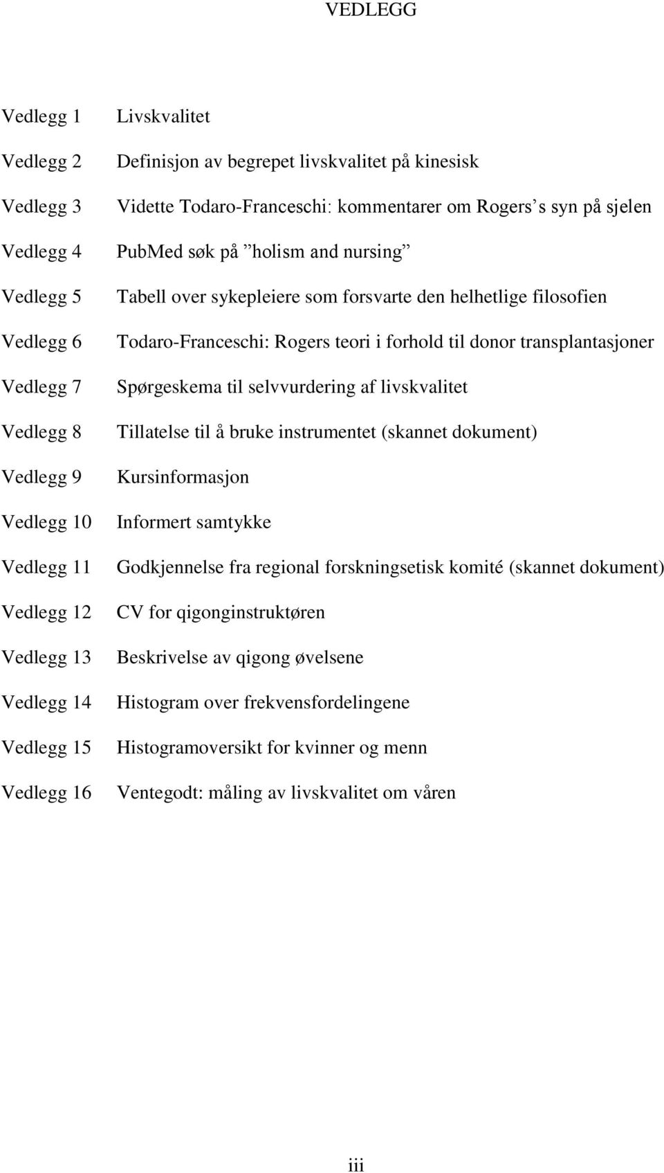 Todaro-Franceschi: Rogers teori i forhold til donor transplantasjoner Spørgeskema til selvvurdering af livskvalitet Tillatelse til å bruke instrumentet (skannet dokument) Kursinformasjon Informert