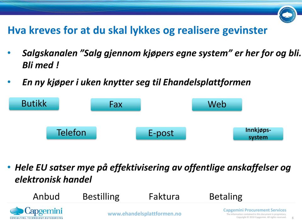 En ny kjøper i uken knytter seg til Ehandelsplattformen Butikk Fax Web Telefon E-post