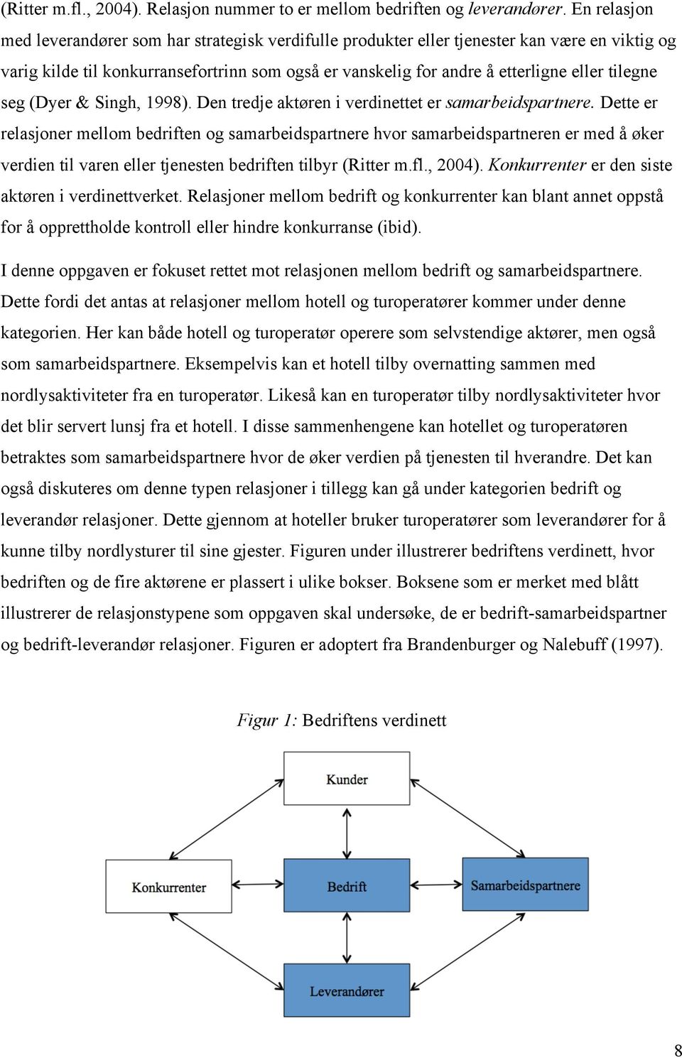 tilegne seg (Dyer & Singh, 1998). Den tredje aktøren i verdinettet er samarbeidspartnere.