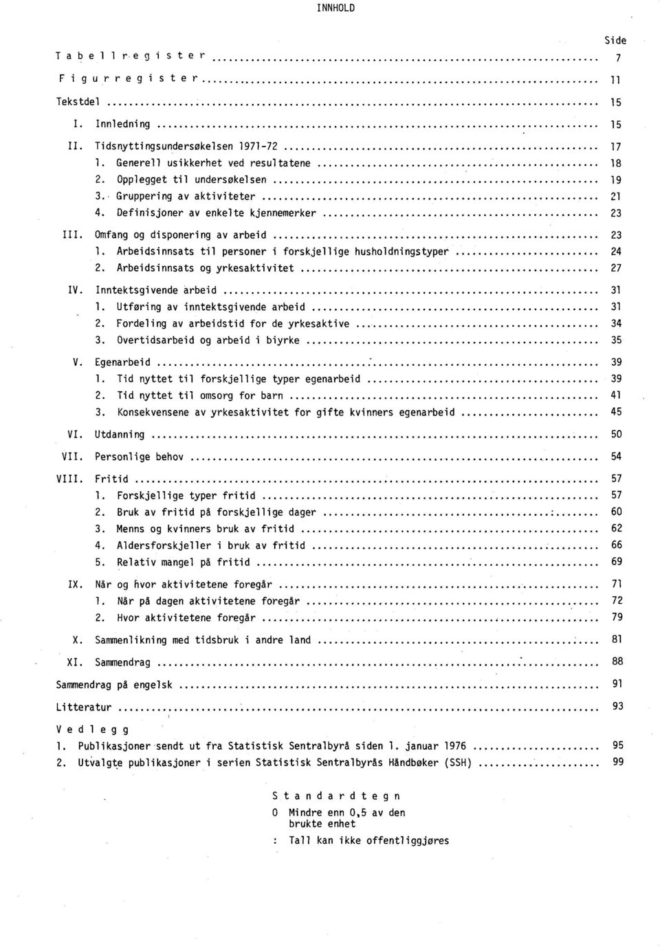 Arbeidsinnsats og yrkesaktivitet 27 IV. Inntektsgivende arbeid 31 1. Utføring av inntektsgivende arbeid 31 2. Fordeling av arbeidstid for de yrkesaktive 34 3. Overtidsarbeid og arbeid i biyrke 35 V.