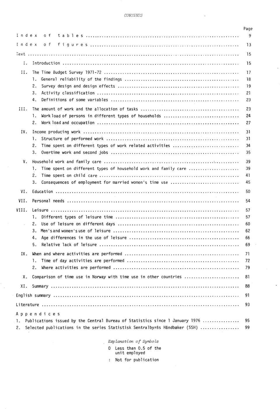 Work load and occupation 27 IV. Income producing work 31 1. Structure of performed work 31 2. Time spent on different types of work related activities 34 3. Overtime work and second jobs 35 V.