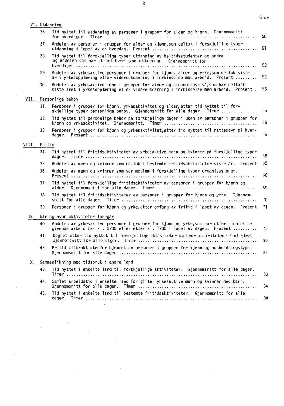 Tid nyttet til forskjellige typer utdanning av heltidsstudenter og andre. og andelen som har utfort hver type utdanning. Gjennomsnitt for hverdager. 52 29.